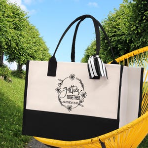 Matthew 18:20 Canvas Tote Bag, Religious Gift for Women (RB1008)