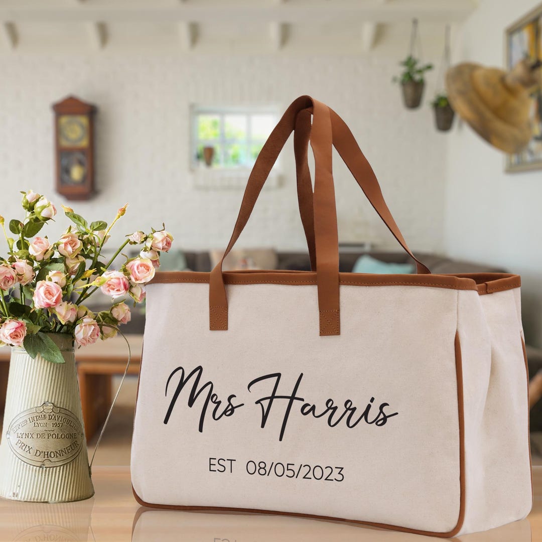 Personalized Wedding Tote Bag - Custom Bridal Shower Gift - Etsy