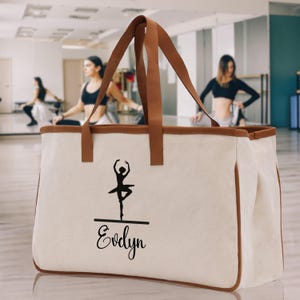 Tanz personalisierte Tragetasche Ballett Tasche Gymnastiktasche Ballerina Tasche Tänzerin Geschenk Tanzlehrer Geschenk Tanzschülerin Tasche Individuell für Frauen Mädchen