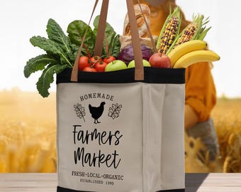 Farmers Market Jute-Einkaufstasche: Wiederverwendbare Einkaufstasche (FT1018)