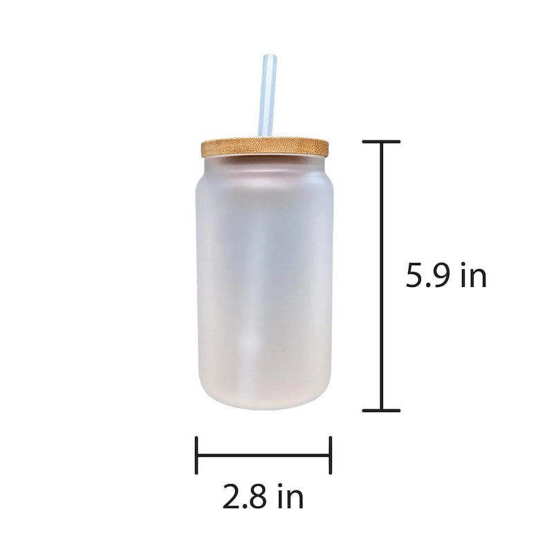 a glass jar with a straw in it
