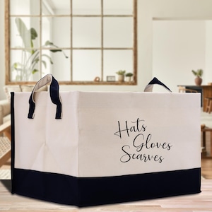 Personalisierter Schrank Aufbewahrung Leinwand Korb Hüte Handschuhe Schals Tuch Aufbewahrungsbehälter Aufbewahrungsboxen Mudroom Aufbewahrung Kinderzimmer Aufbewahrung (PSB1008)