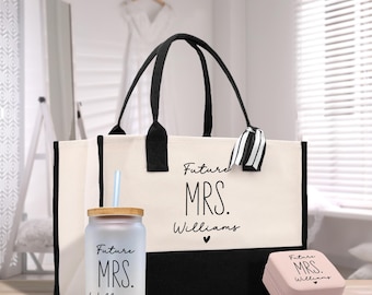 Personalized Future Mrs Cotton Canvas Tote Bag Custom Engagement Gift for Her Bride To Be Gift Tote Bag Newly Engaged Tote Bag (FMTG1001)