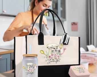 Sacola de lona de algodão para assar personalizada Sacola de padeiro personalizada Sacola de padeiro para mãe e avó para assar Presente para padeiro de biscoitos Presente para chef Presente para amante de panificação