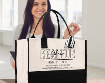 Personalized Realtor Tote Bag: Custom Real Estate Agent Gift