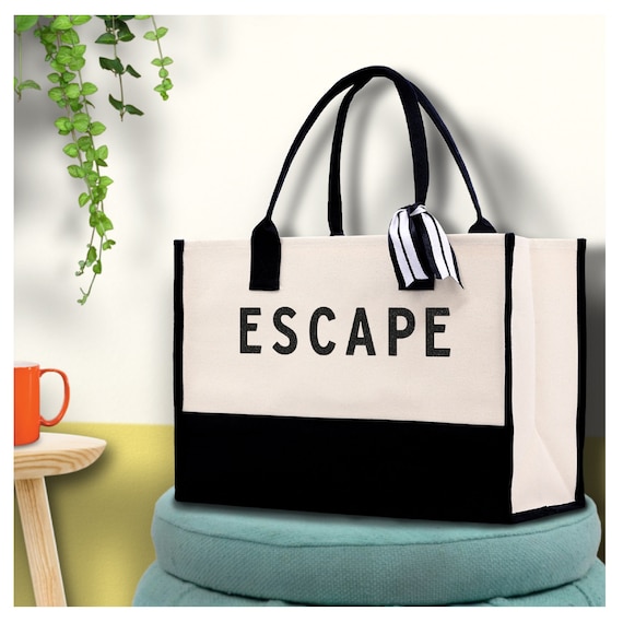Escape Beach Tote Bag Large Chic Tote Bag Gift for Her Weekender