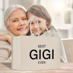 Best Gigi Ever Canvas Tote Bag Grandma&#39;s Getaway Bag Grandma Gift Bag Mothers Day Gift Bag Grandma Beach Bag Gift for Grandma (MGTB1009)