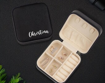 Personalized Bride Jewelry Box: Honeymoon Travel Case (BRDJ1002)