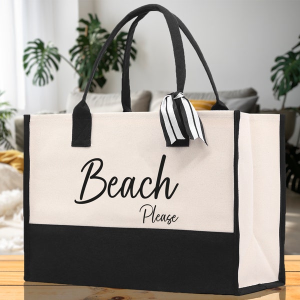 Beach Please Tote Bag - Grand sac fourre-tout chic - Cadeau pour elle - Girls Weekend Tote - Weekender Bag - Weekend Tote - Beach Tote Bag