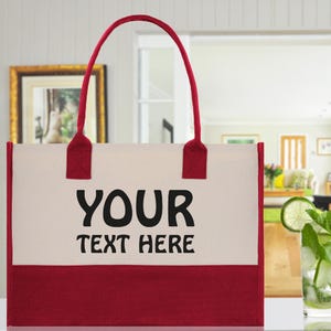 Op maat gemaakte draagtas van geborduurd canvas, gepersonaliseerde markttas