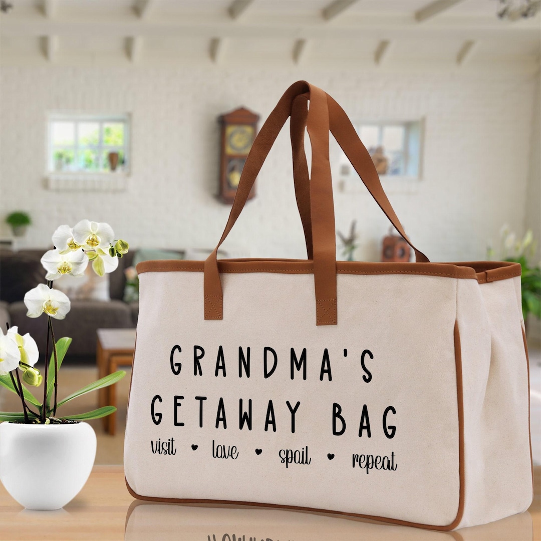 Grandma Tote Bag Grandma's Getaway Bag Grandma Nana Bag Grandma Gift Bag Shopping Bag Mothers ...