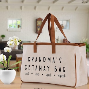 Grandma Tote Bag Grandma&#39;s Getaway Bag Grandma Nana Bag Grandma Gift Bag Shopping Bag Mothers Day Gift Live Love Spoil Bag Grandma Beach Bag