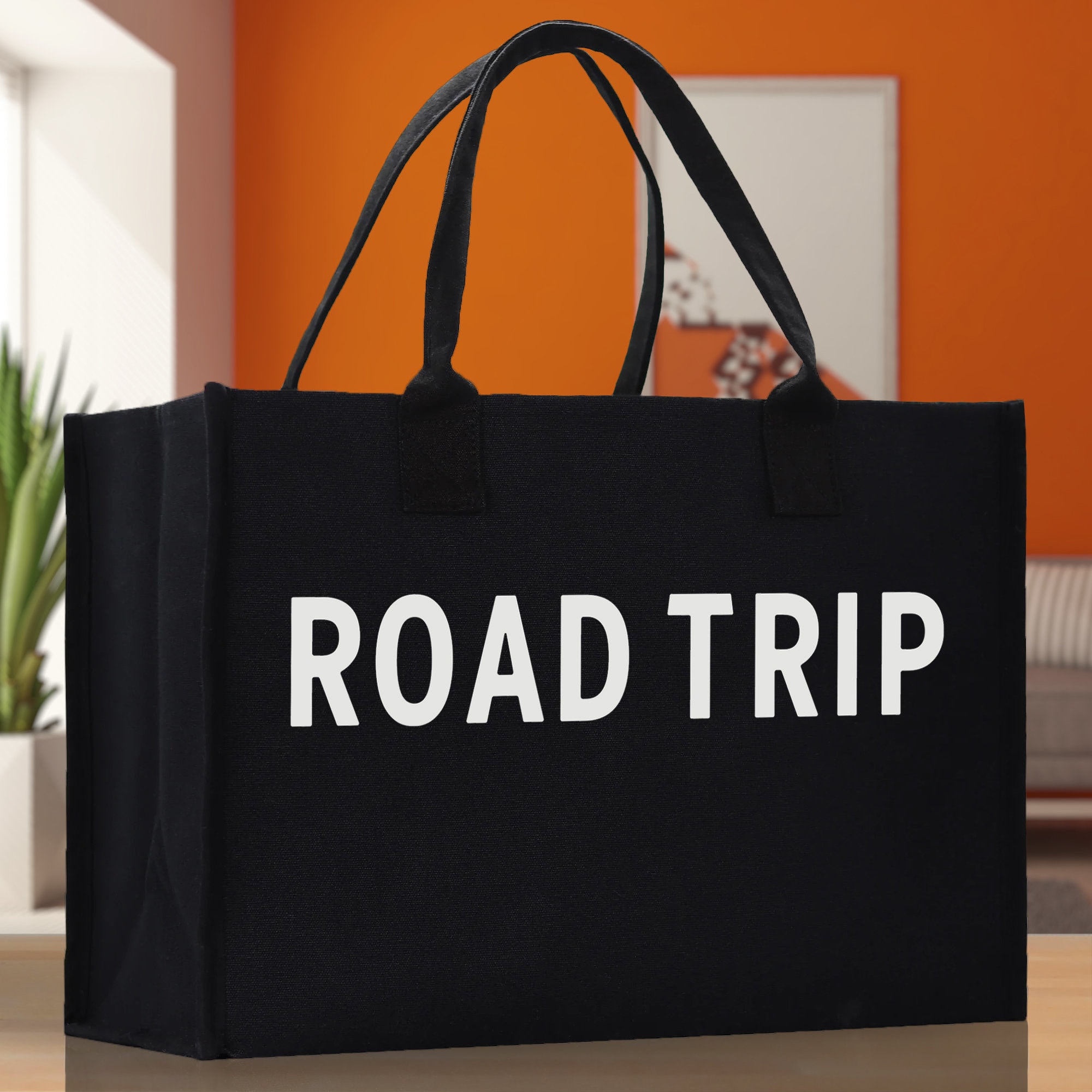 Road Trip Cotton Canvas Chic Beach Tote Bag Multipurpose Tote Weekender Tote Gift for Her Outdoor Tote Vacation Tote Large Beach Bag Etsy UK