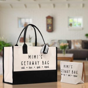 Mimi&#39;s Getaway Bag Grandma Tote Bag Grandma&#39;s Getaway Bag Mimi Bag Grandma Gift Bag Shopping Bag Mothers Day Gift Live Love Spoil Bag