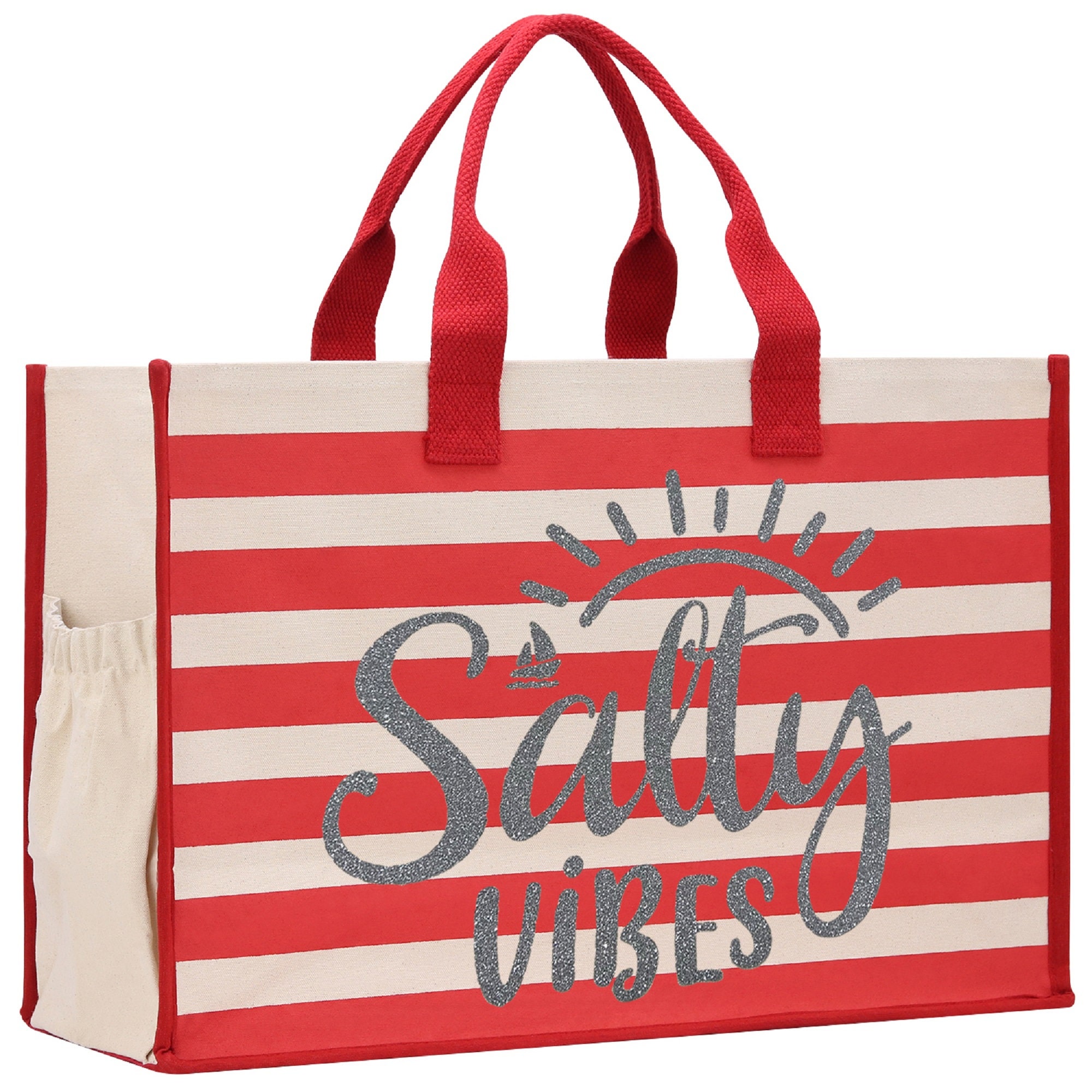 Salty Vibes Cabana Tote Bag XL - Oversized Chic Tote Bag