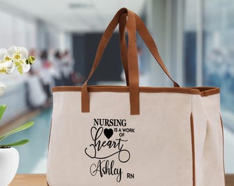 Bolso de mano personalizado para enfermeras: Regalo para enfermeras registradas, lona ecológica (RN1005), para enfermeras tituladas, futuras estudiantes de enfermería, graduación.