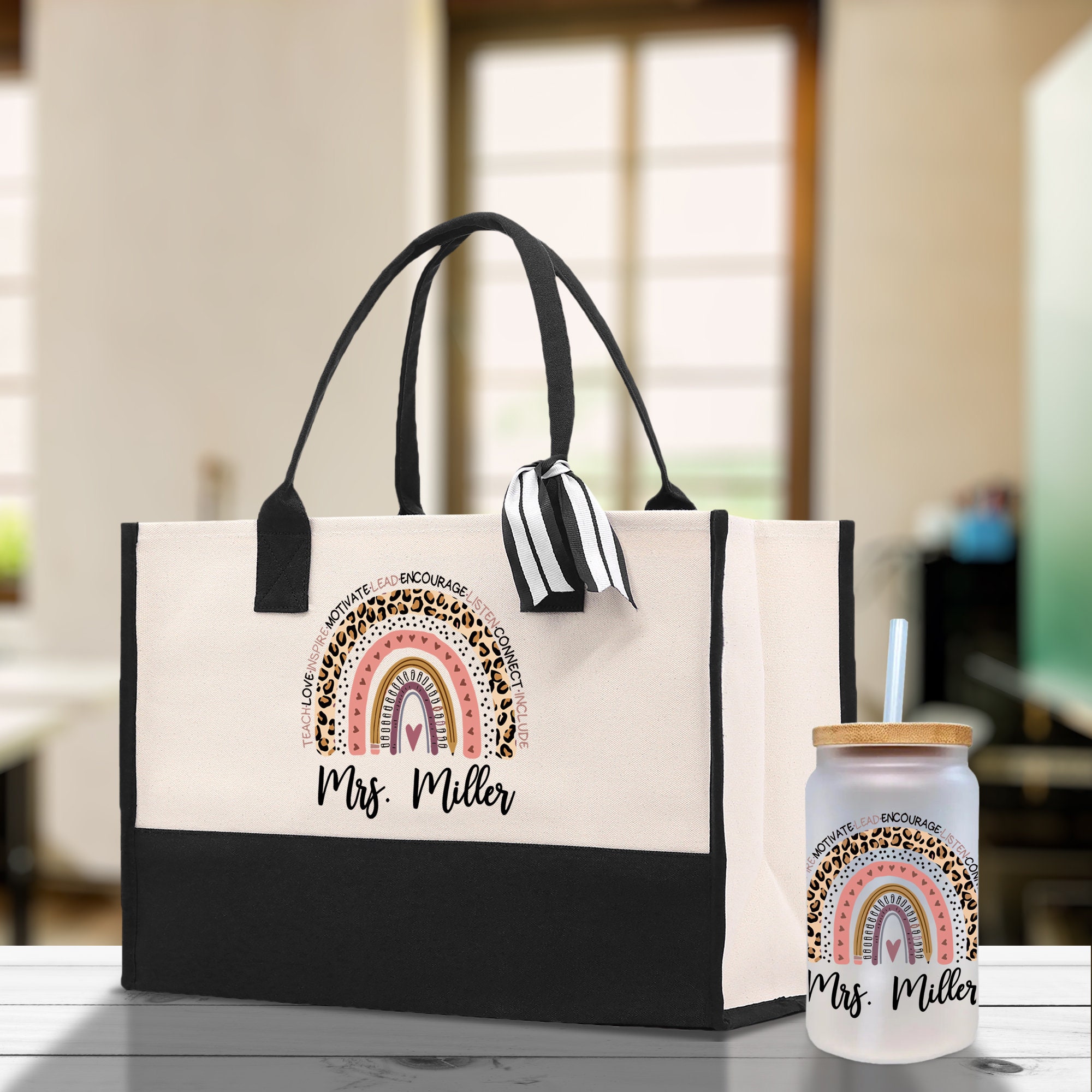 Teacher tote bag personalized Etsy