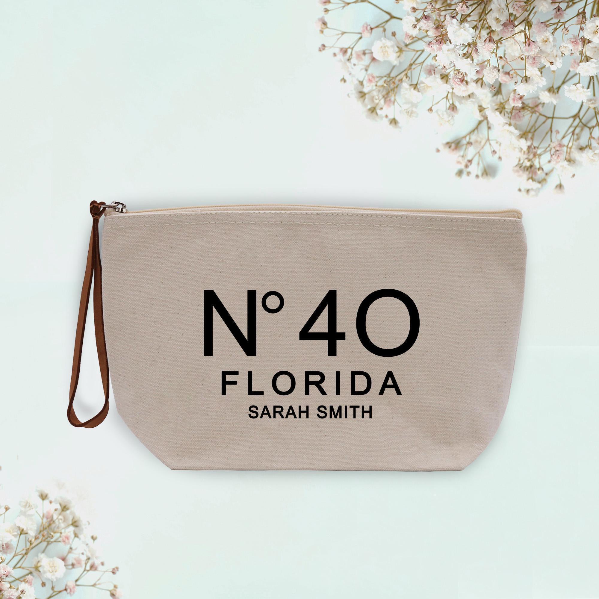 Geschenk Zum 40. Geburtstag Für Frauen – Kosmetiktasche & Schlüsselanhänger Set | Personalisiert Mit Spruch