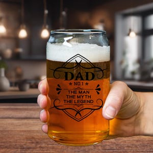 パーソナライズされた 20 オンスのビールカップ、カスタム トールボーイ ビール缶 グラス、結婚披露宴、父の日ギフト、ホームバーギフト、父の誕生日ギフト (FBG1011)