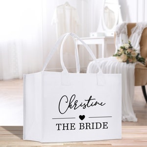 Name and Mother of the Bride Tote Bag Personalized Wedding Tote Bridal Shower Gift Honeymoon Gift Customized Wedding Gift Bridesmaid Gift