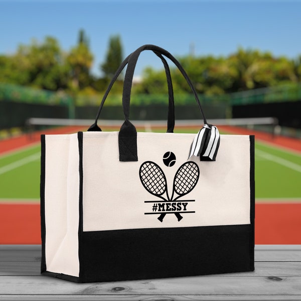 Tennis Personalization Cotton Canvas Tote Bag Gift for Tennis Lover Bag Tennis Coach Gift Bag