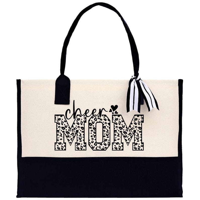 Sac fourre-tout Cheer Mom, sac maman écologique en toile de coton (CMT1001) image 3