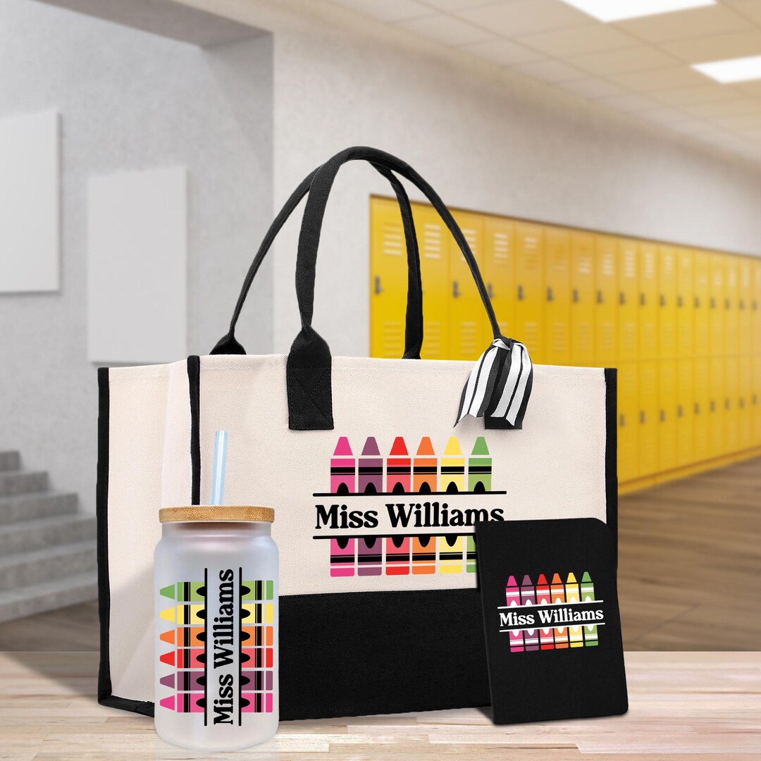Personalized Teacher Tote Bag, Cotton Canvas Teacher Appreciation Gift ...