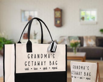 Borsa in tela di cotone Grandma's Getaway - Regalo per la festa della mamma (GM1002)