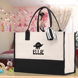Sac fourre-tout personnalisé avec nom pour enfants, fourre-tout dinosaure pour la maternelle, sac de plage pour garçons, sac d'été personnalisé pour enfants, cartable pour enfants, lapin, licorne, chat