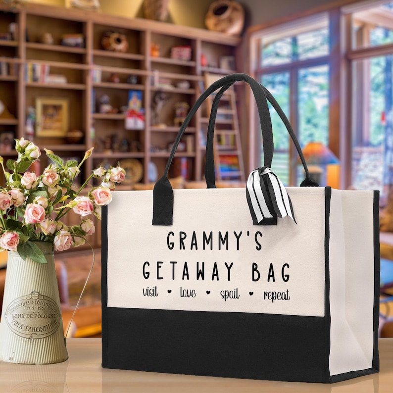 Grammy's Getaway Canvas Tote Bag - Grandma Gift (GM1012) image 1