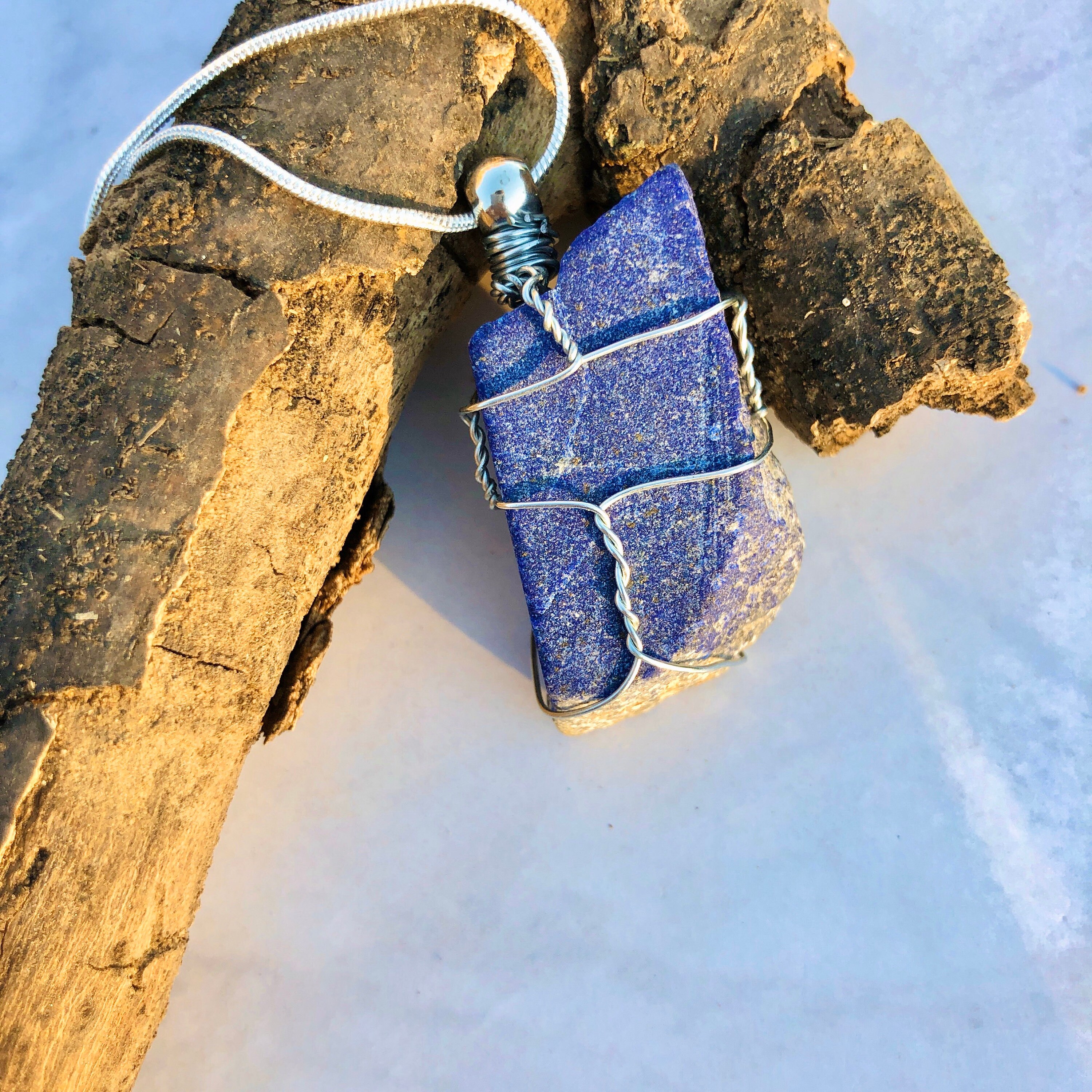 Raw lapis lazuli necklace Clearance