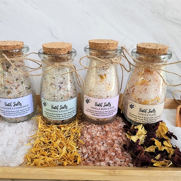 Organic Bath Salts with Essential Oils, Natural Spa Gift for Best Friend, Aromatherapy Gift for her, Self Care Bridesmaid Gift,Birthday Gift