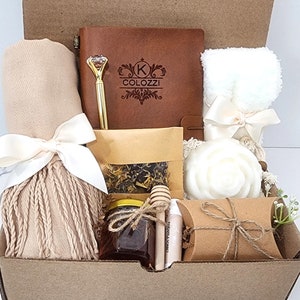 Cozy Gift Box, Hygge Gift Box, Engraved Gift, Cashmere Scarf Gift, Personalized Gift Box, Spa gift box,  Sending a hug, Thinking of You Gift