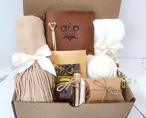 Cozy Gift Box, Hygge Gift Box, Engraved Gift, Cashmere Blend Scarf Gift, Personalized Gift Box, Mother's Day Spa gift, Thinking of You