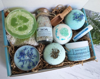Personalized Eucalyptus Spa Gift Box, Aromatherapy Pamper Set