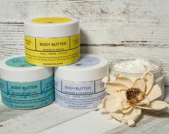 Organic Whipped Body Butter, Herb Infused Shea & Cocoa Body Butter, Body Moisturizing Lotion for Dry Skin, Natural Body Lotion, Gift for Her