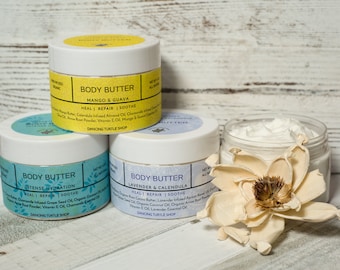 Organic Whipped Body Butter, Shea & Cocoa, Herb Infused
