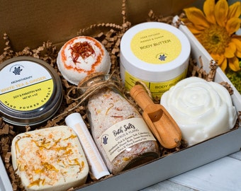 Sunshine Spa Gift Box: Natural Skincare, Aromatherapy Candle