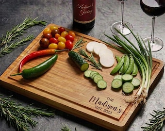 Housewarming Gift, Custom Cutting Board, Engraved Wedding Gift, Holiday Gift, Charcuterie Board, Engagement Gift, Dining and Serving Tray