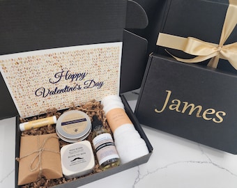 Gifts for Men, Valentine Day Gift For Him, Sandalwood Amber Men Essentials Gift Set, Gifts for Him, Self Care for Men, Gift Box for Men.