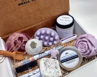 Lavender Spa Gift Box, Natural Bath and Body Products