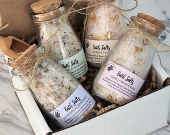 Natural Bath Salts, Organic Spa Gift, Relaxation Gift, Aromatherapy Bath Soak, Best Friend Gift.