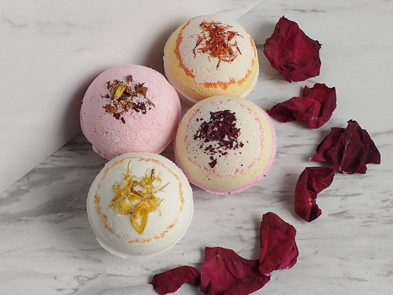 Organic Vanilla Rose Spa Gift Set, Natural Self Care Box Bild 6