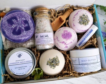 Natural Lavender Spa Gift Box, Organic Aromatherapy Set