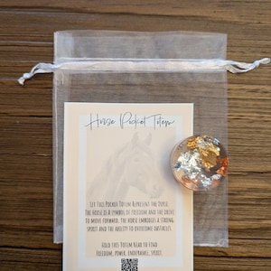 Resin Horse Spirit Animal Pocket Totem: Anxiety and Worry Relief Touch Stone, Lucky Thumb Indentation Pocket Stone