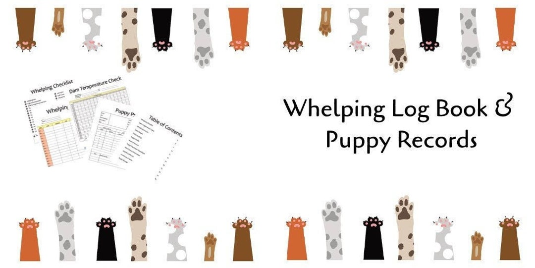 Whelping Log Book & Puppy Records Checklist Temp Check Etsy