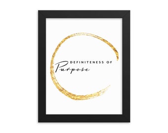 Definite Purpose Framed Wall Art Poster, 8 1/2 x 11 inches