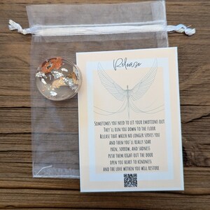 Handmade Resin Worry Stone with Thumb Indentation - Anxiety Relief and Positive Thoughts | Release