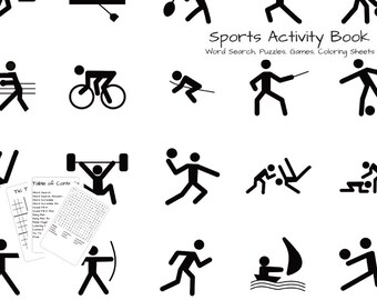 Sports Activity Book:  Word Search, Puzzles, Games, Coloring Sheets, Tic Tac Toe, Hang Man, Word Scramble, Drawing Pages, Answer Key