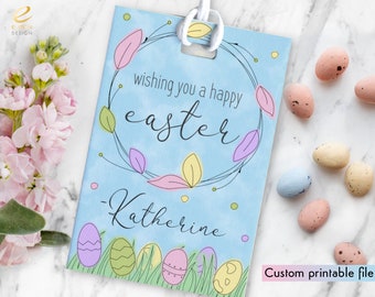 Printable Easter party / egg hunt custom favor tags | Personalized easter treat gift labels | Easter eggs pastel Favour tag/labels/stickers